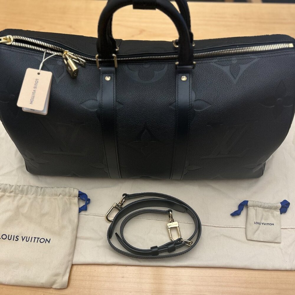 Louis Vuitton Keepall 45 Bandouliere Empriente Leather Noir (M45532) - Picture 2 of 4